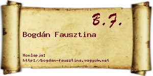 Bogdán Fausztina névjegykártya